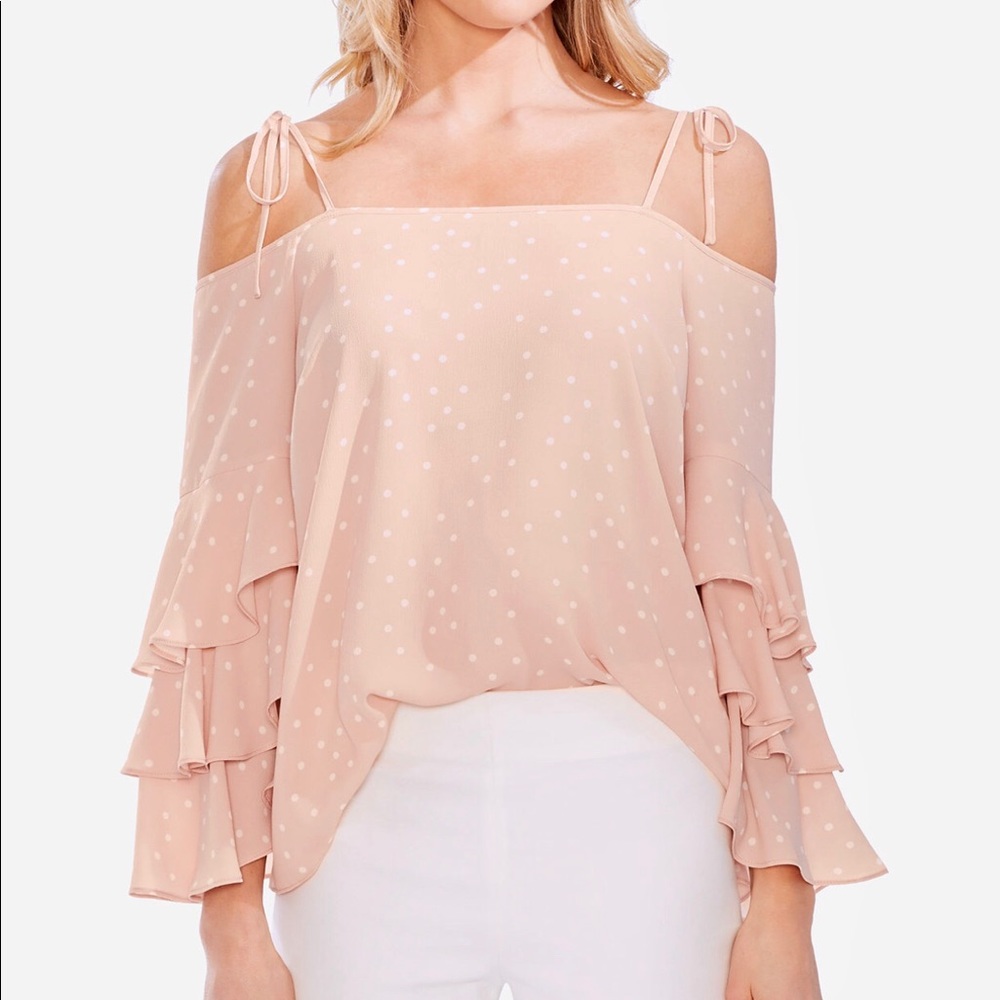 NWT Vince Camuto Ruffled Off the Shoulder Blouse VC63